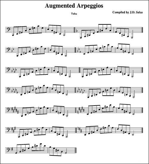 Augmented-Arpeggios---Tuba-大号练习教材选曲-铜管谱