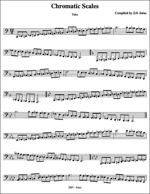 Chromatic-Scales---Tuba-大号练习教材选曲-铜管谱