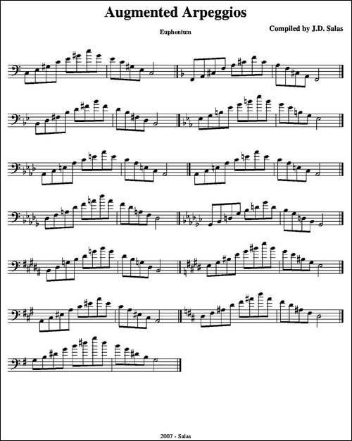 Augmented-Arpeggios---Euphonium-上低音号练习教材选曲-铜管谱