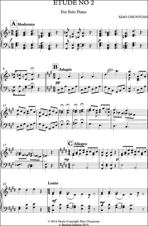 Etude-No-2-钢琴练习曲-原创曲谱